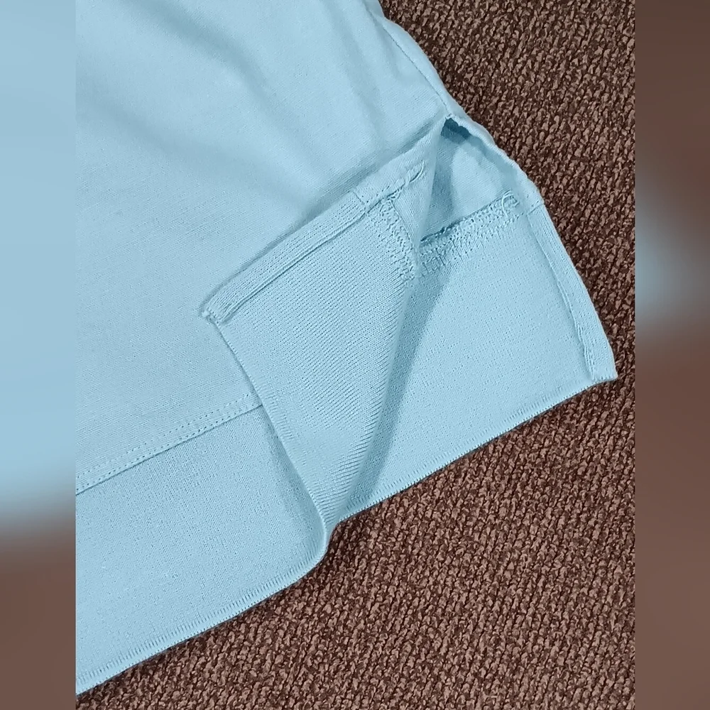 Alfani Women’s Plus Size 3X Tiffany Blue V-Neck Poncho Top Relax Fit Fashion - Picture 7 of 15